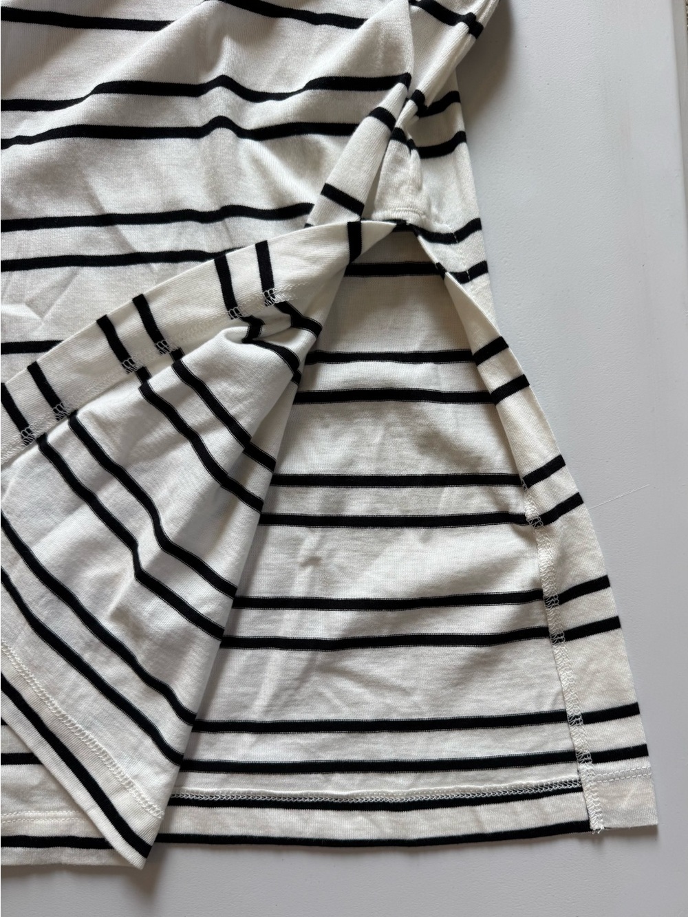 Sonoma Striped Tie-Waist Midi Dress in White and Black Stripes T-Shirt Small S - Picture 4 of 4